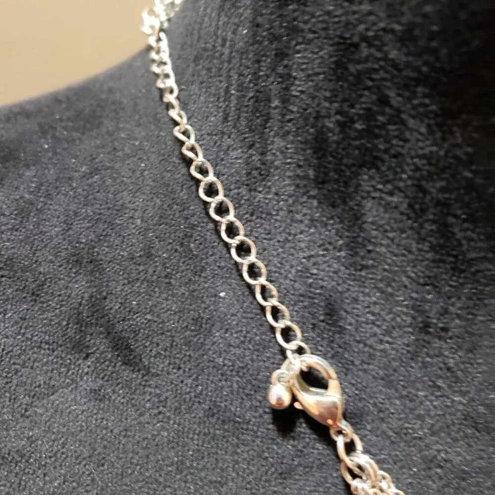 Womens Fashion Silver Tone Circular Curb Chain Necklace Jewelry w/ Lobster Clasp